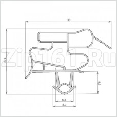 Уплотнитель холодильника 570x720мм Профиль BR