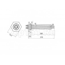Тэн для электрического котла 2500W ТЭНБ-7,5 (ТЭН 80 В 10/2,5 P 220) фланец G2 Тэн для электрического котла 2500W ТЭНБ-7,5 (ТЭН 80 В 10/2,5 P 220) фланец G2