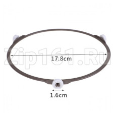 Кольцо тарелки для СВЧ (диаметр колес 16мм, вращения 178мм) Кольцо тарелки для СВЧ (диаметр колес 16мм, вращения 178мм)