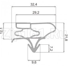 Уплотнитель двери холодильника (945x557 мм) LG ADX34363020