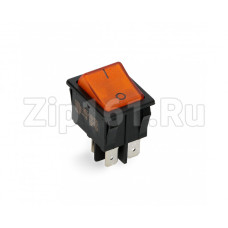 Кнопка универсальная биполярная желтого цвета 20A, 4 контакта 250V