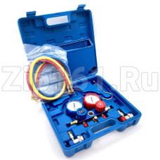 Коллектор M80336A-R410a (R22/R134a/R410a/R404a) в комплекте шланги 3 шт 90см и быстросъемы QC17 Коллектор M80336A-R410a (R22/R134a/R410a/R404a) в комплекте шланги 3 шт 90см и быстросъемы QC17