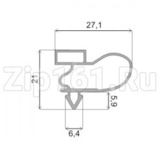 Уплотнитель для холодильника профиль E3 2000мм с магнитом