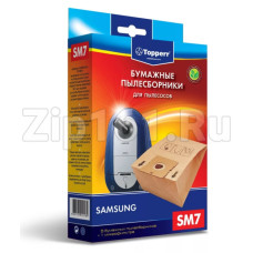Комплект мешков (5шт) для пылесосов Samsung + Фильтр Topperr SM 7 Комплект мешков (5шт) для пылесосов Samsung + Фильтр Topperr SM 7