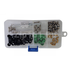 Ремкомплект CH-237 Набор смешанный: сердечники Шредера, золотники, уплотнители шлангов, ключ для Шредеров Ремкомплект CH-237 Набор смешанный: сердечники Шредера, золотники, уплотнители шлангов, ключ для Шредеров